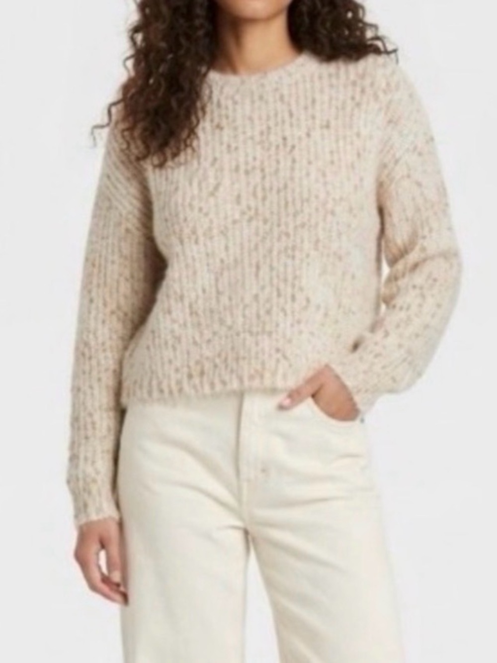 GENTLE FAWN Marie Soft Knit Sweater Large Copper Flecks Cozy EUC